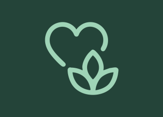 Symboli, jossa näkyy sydän ja vilja.