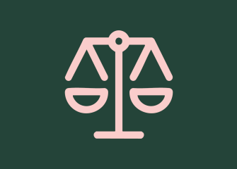 Symboli, jossa näkyy vaaka.