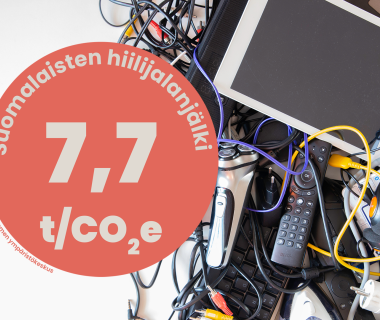 Suomalaisten hiilijalanjälki on 7,7 t/CO2e.