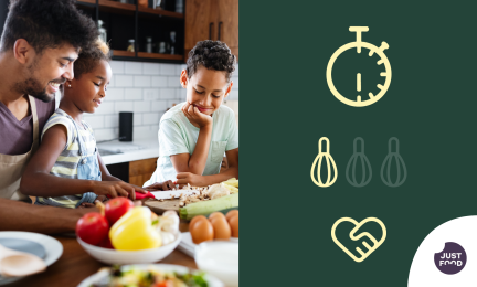 Perhe ruokapöydässä.