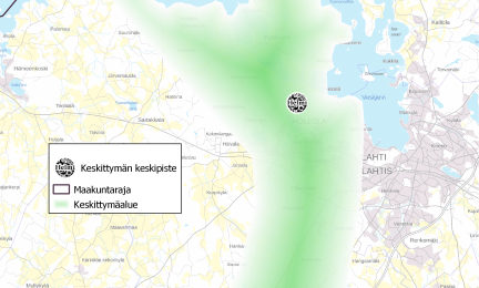Karttakuva Helmikauden keskittymästä. 