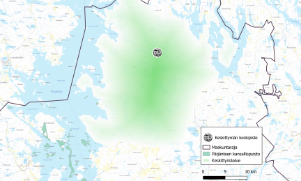 Karttakuva Itä-Hämeen Helmi-keskittymästä. 